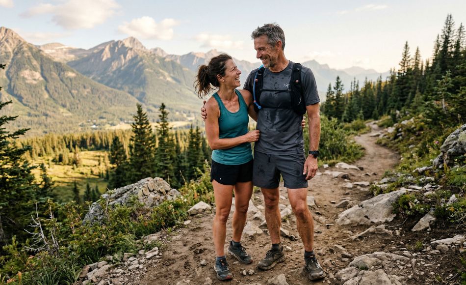 A man in his forties training outdoors — representing testosterone health, midlife strength, and active masculinity