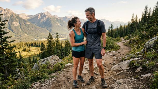 A man in his forties training outdoors — representing testosterone health, midlife strength, and active masculinity