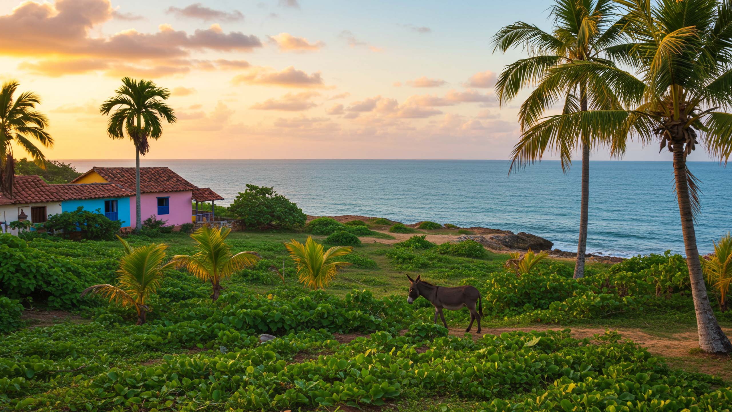 Ländliche Cartagena-Landschaft mit Esel