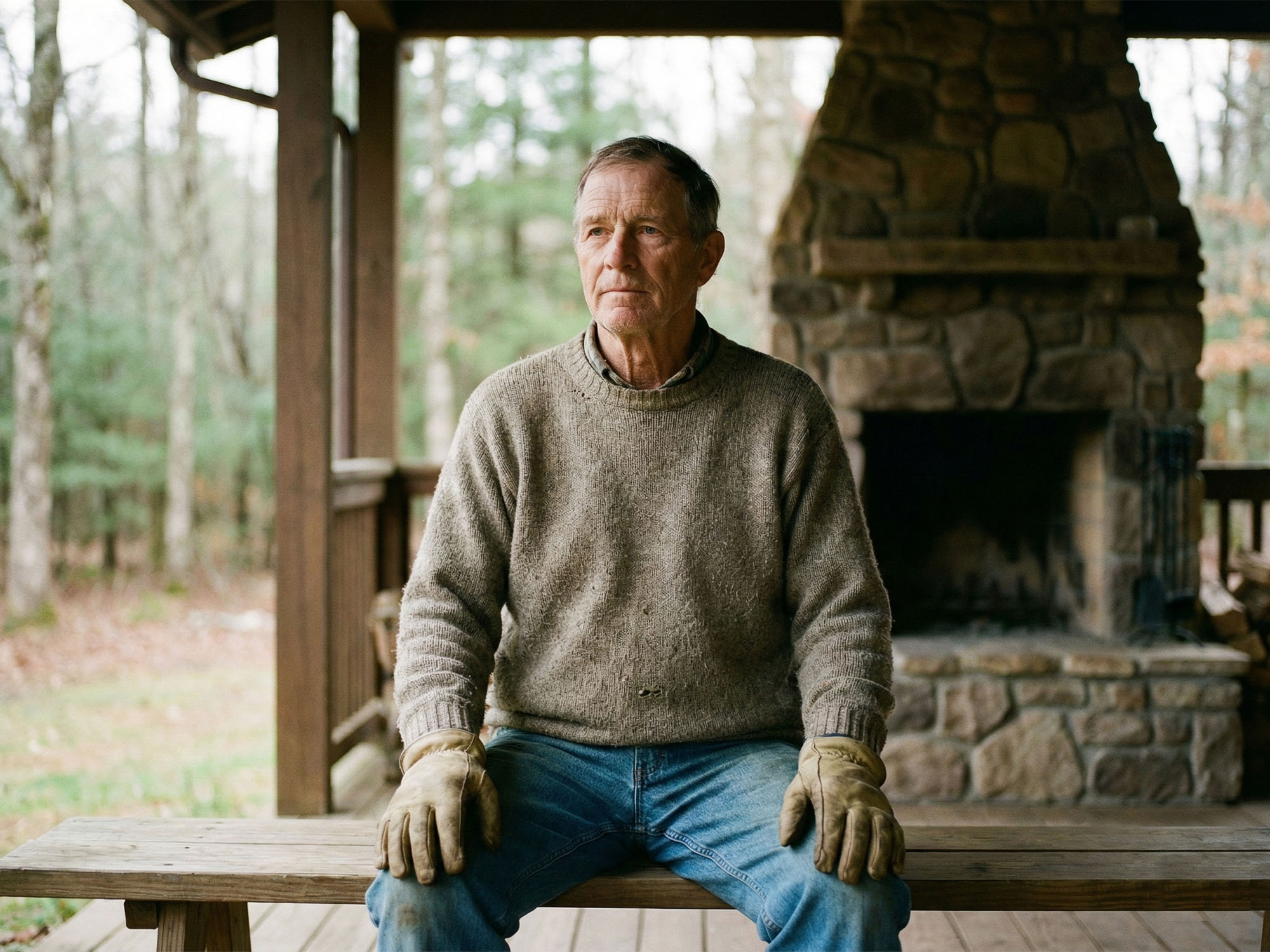 Man grounding himself to regain mental clarity