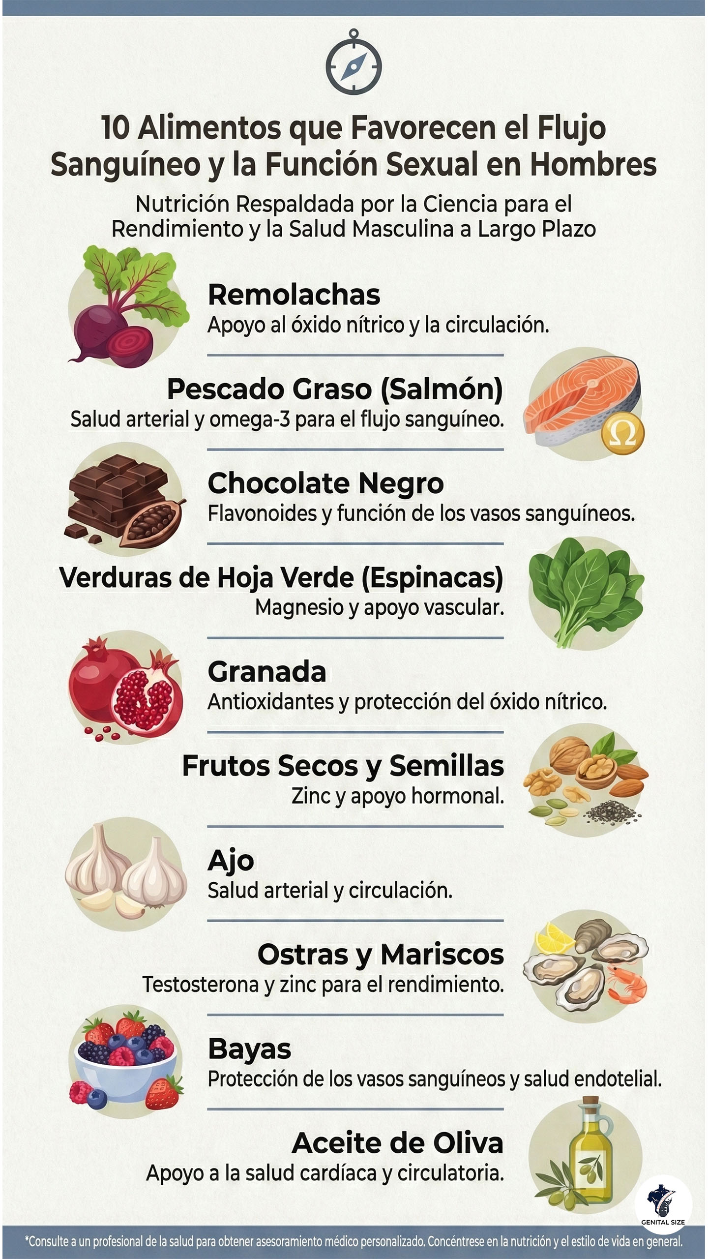 10 Alimentos que favorecen el flujo sanguíneo y la función sexual en los hombres.