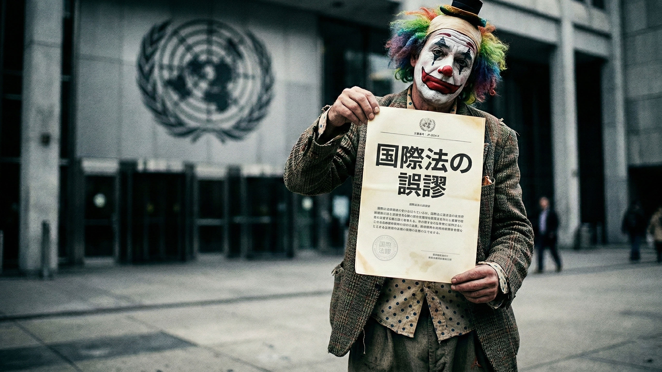 軍事力対国際官僚主義的シンボルの象徴的な表現。