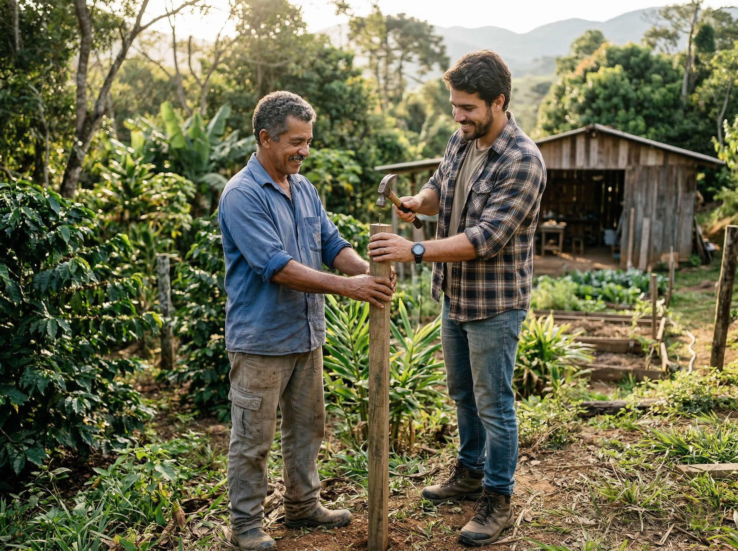 Pai e filho ao ar livre — representando o legado masculino, a paternidade e a importância de compreender a sua própria biologia