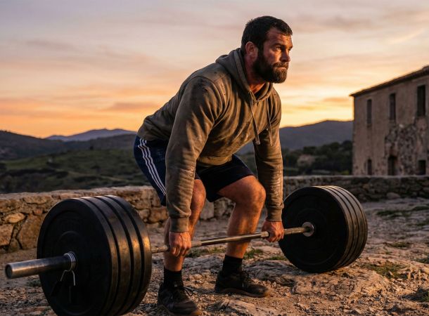 Homme effectuant un entraînement en extérieur représentant la santé et la vitalité masculine