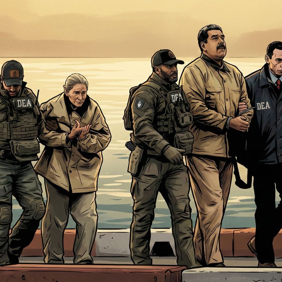 Une représentation symbolique de la chute du régime vénézuélien et de la transition du pouvoir vers la garde légale.