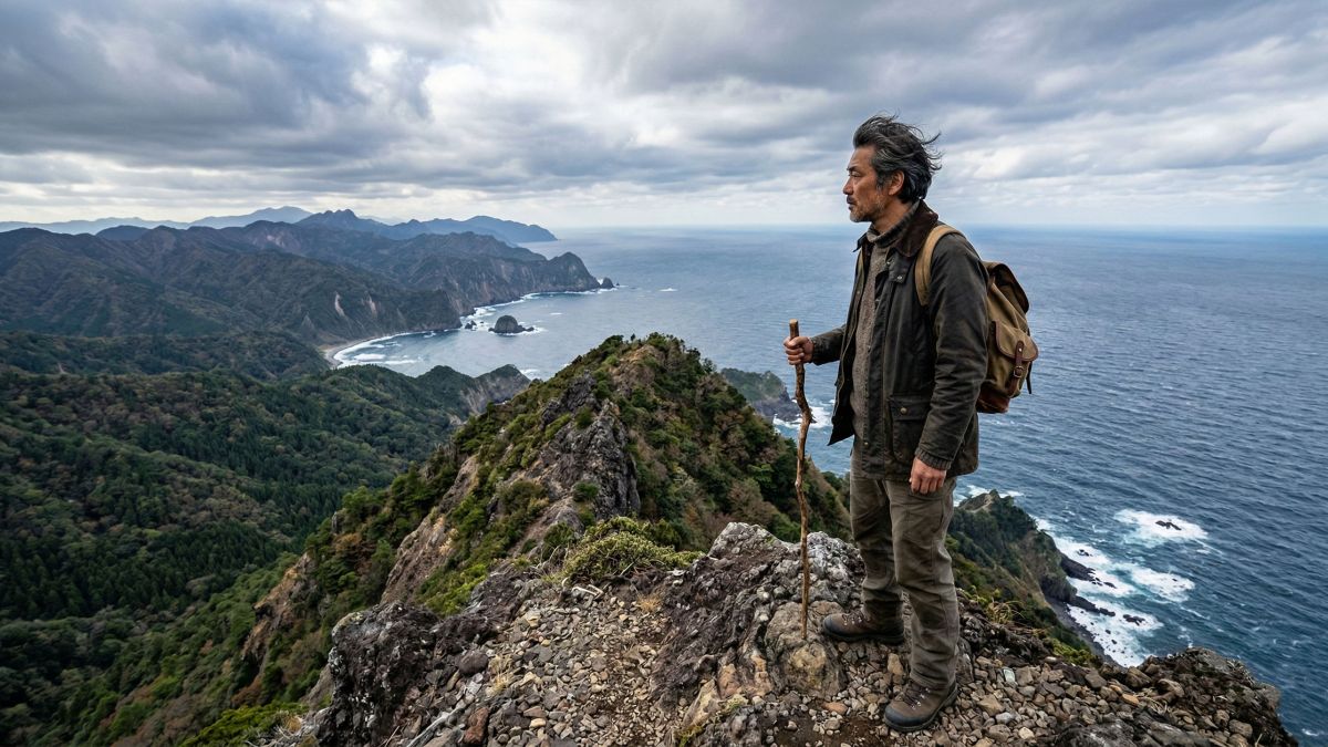 国家の国境を観察する男性、主権の保護を象徴