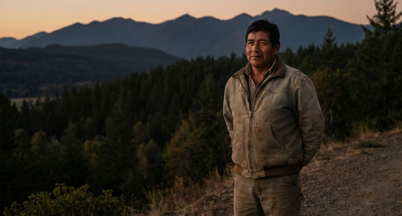 Hombre practicando calma y enfoque al aire libre para manejar el estrés y la claridad mental