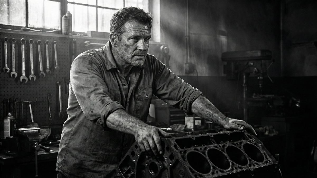 Ein fitter Mann bei einem Krafttraining zur Verbesserung des metabolischen Alters.