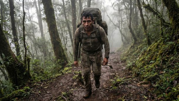 Un hombre en forma caminando al aire libre que representa la salud masculina robusta y el rendimiento físico máximo.