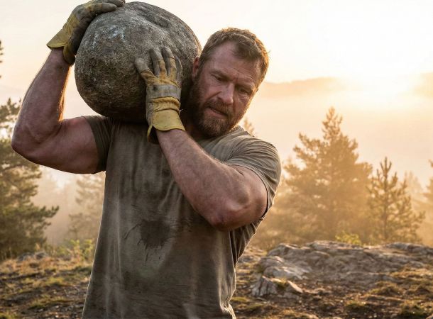 Mann beim Training im Freien, der männliche Gesundheit und Vitalität symbolisiert