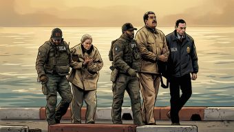 Une représentation symbolique de la chute du régime vénézuélien et de la transition du pouvoir vers la garde légale.