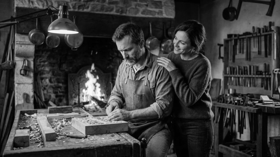 Un homme fort et confiant représentant leadership et dévouement dans une relation à long terme.