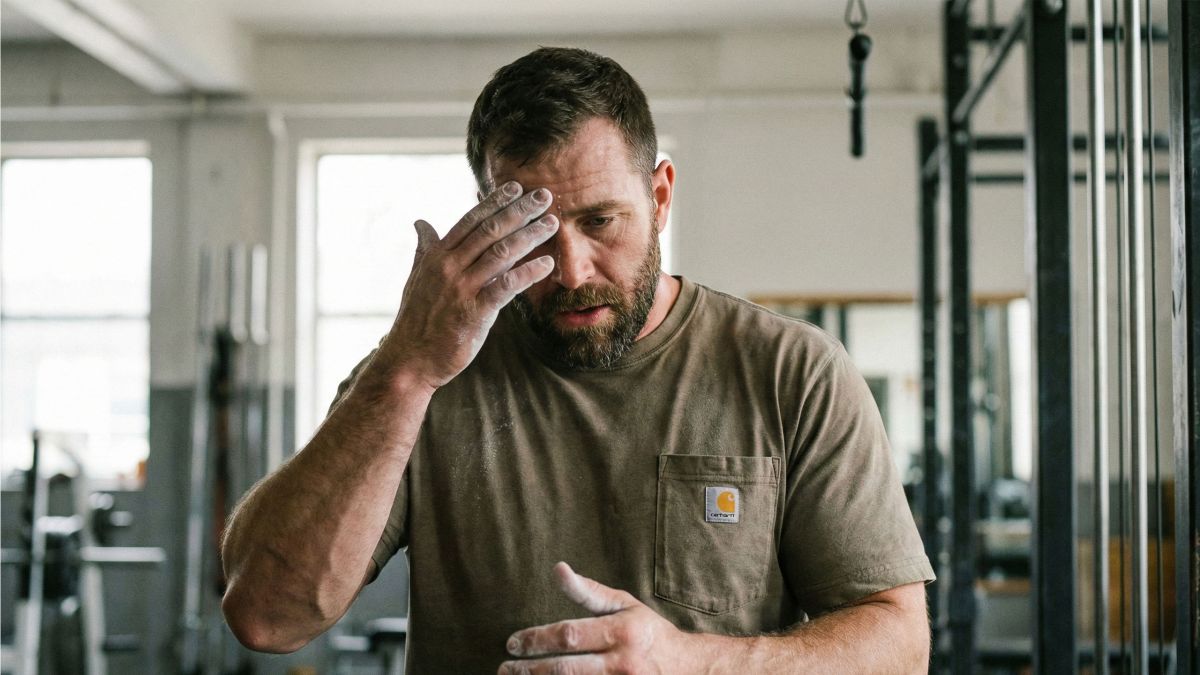 ストレングストレーニングで体重を減らしながら筋肉を維持する男性