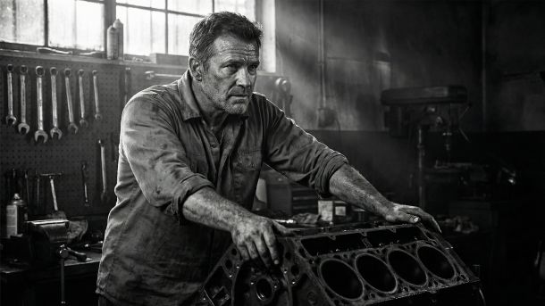 A fit man performing a strength workout to improve metabolic age.