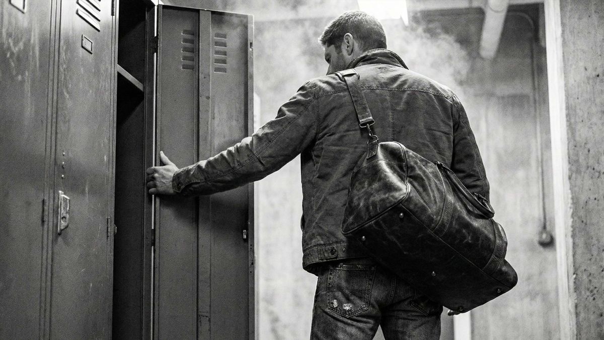 Un homme faisant preuve de force et de sang-froid, représentant la confiance masculine.