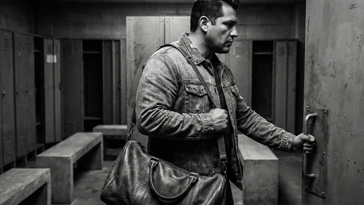 Um homem a demonstrar força e compostura, representando a confiança masculina.