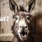 Donkey surprised with his mouth open?