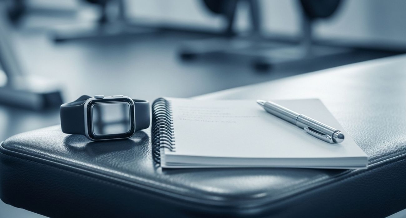 Seguimiento del metabolismo masculino: reloj inteligente, FC en reposo y notas de entrenamiento