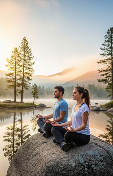 Man meditating outdoors to improve focus and mindfulness.